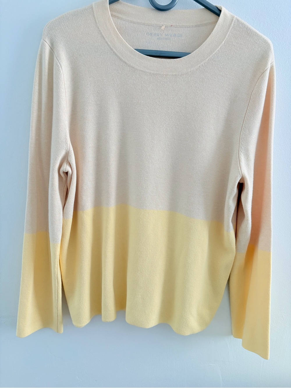 Gerry Weber Cream and Pale Yellow Colorblock Long Sleeve Top